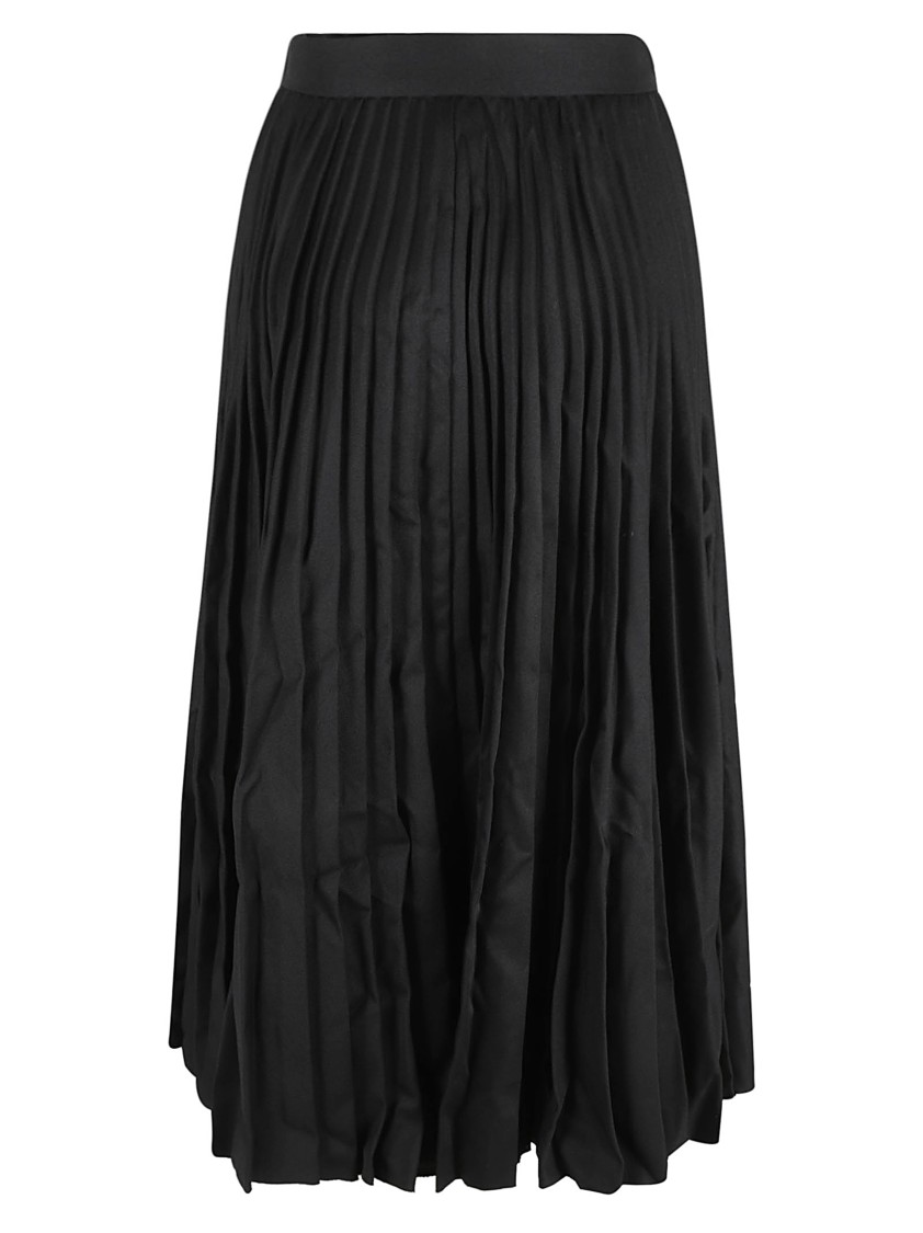 Balenciaga Pleated Long Skirt With Fitted Waistband Zwart