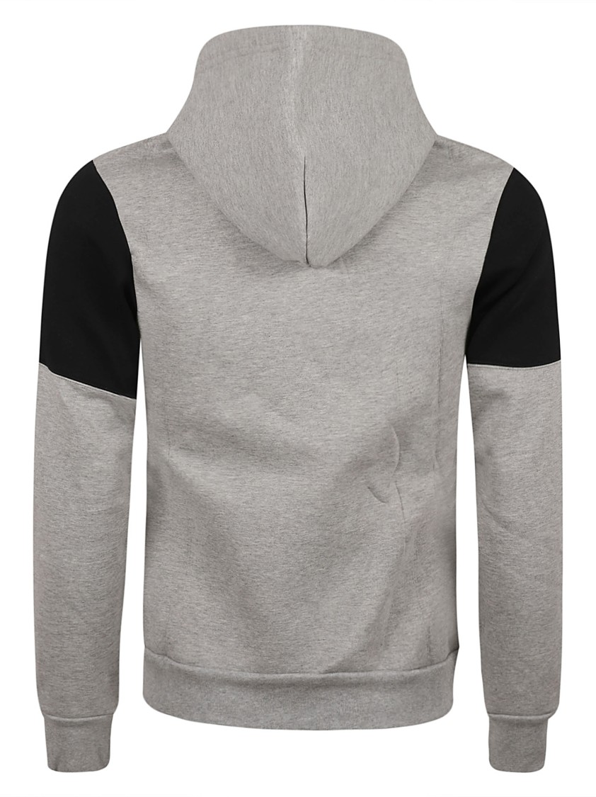 Balenciaga Zip-Up Hoodie With Panel Design And Logo Grijs