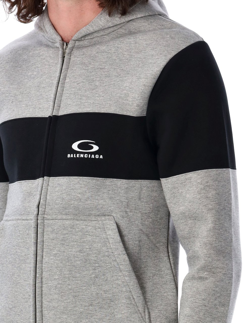 Balenciaga Sweatsuit Hoodie Heather Greyblack Donkergrijs