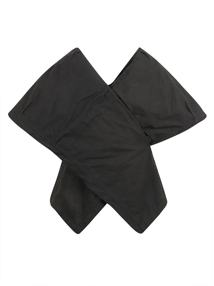 Balenciaga Structured V-Neck Top With Wide Sleeves Zwart