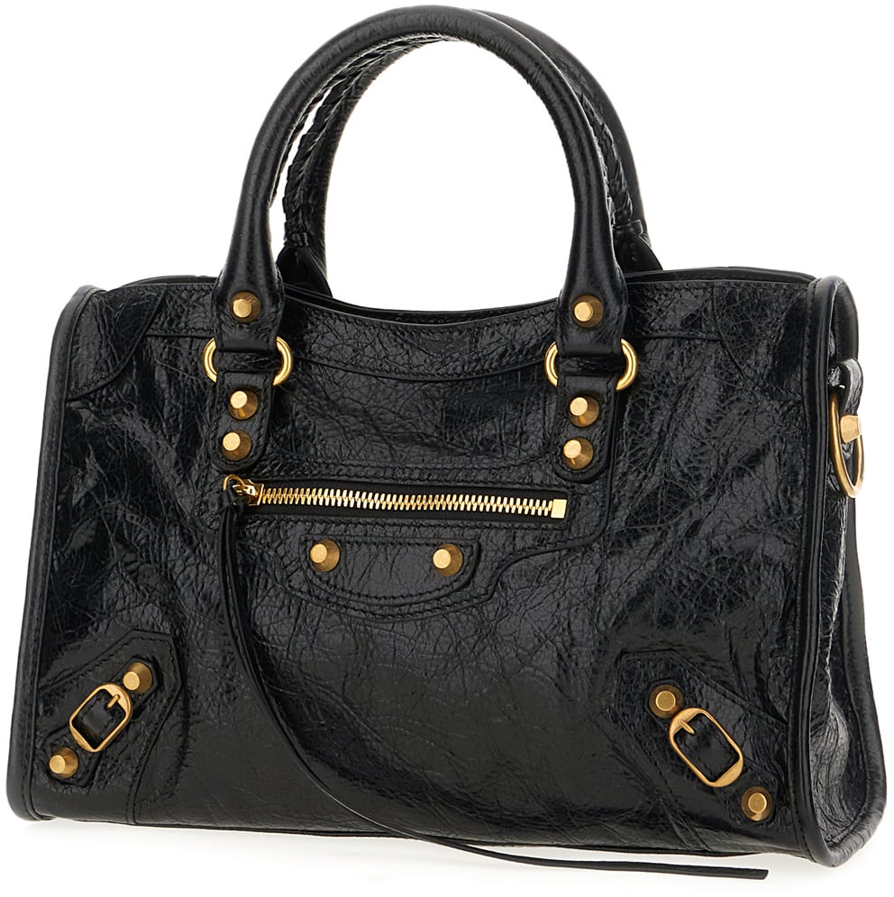 Balenciaga Balenciaga Black leather small Le City handbag Zwart
