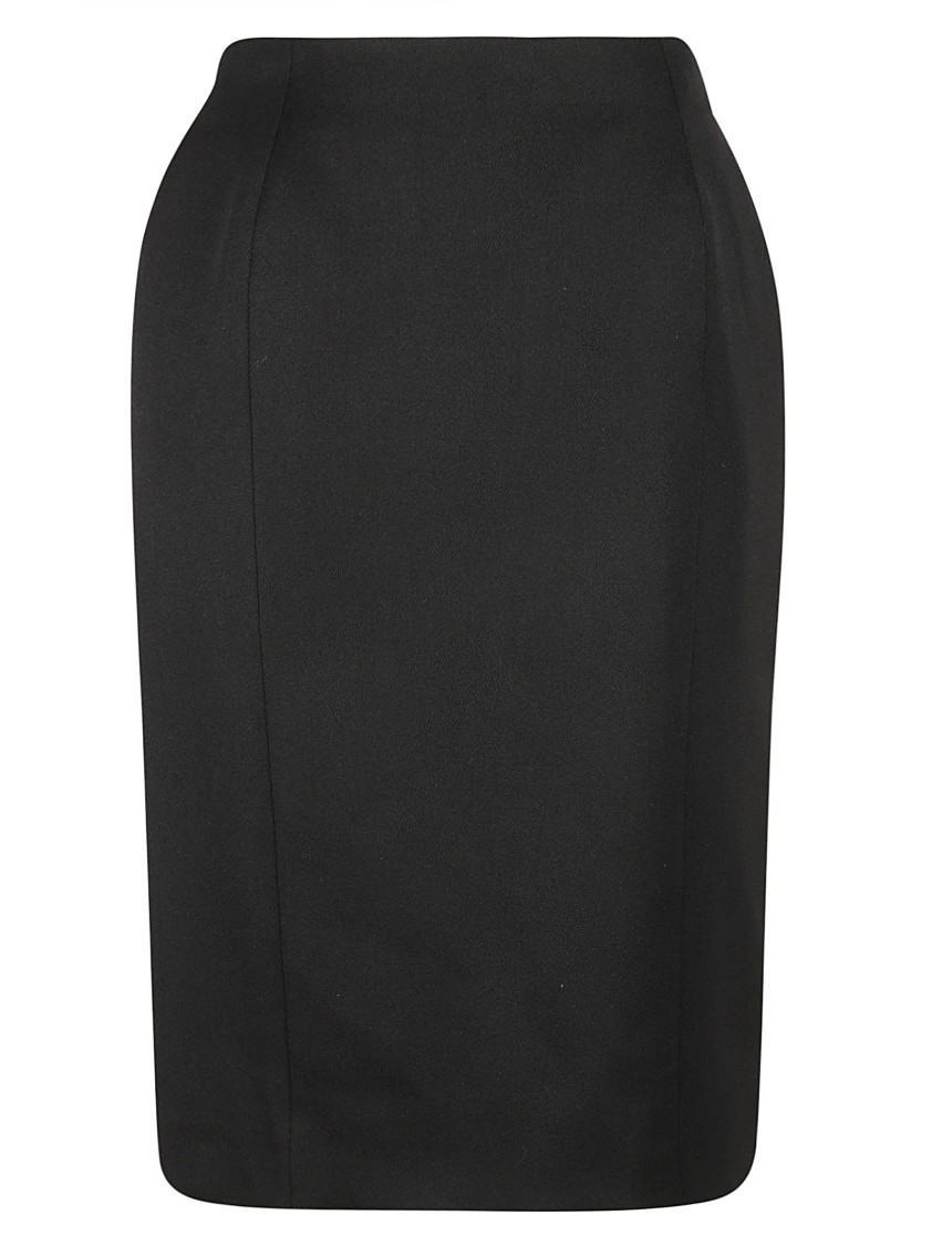 Balenciaga High-Waisted Hourglass Black Skirt With Back Zip Closure Zwart