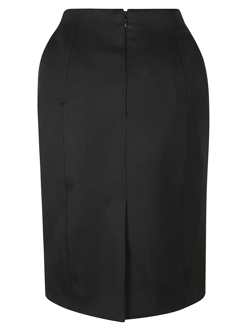Balenciaga High-Waisted Hourglass Black Skirt With Back Zip Closure Zwart