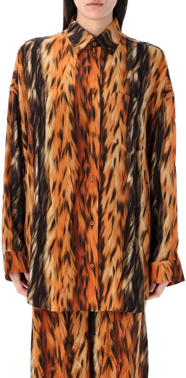 Balenciaga L/S Cocoon Shirt Marrone Bruin