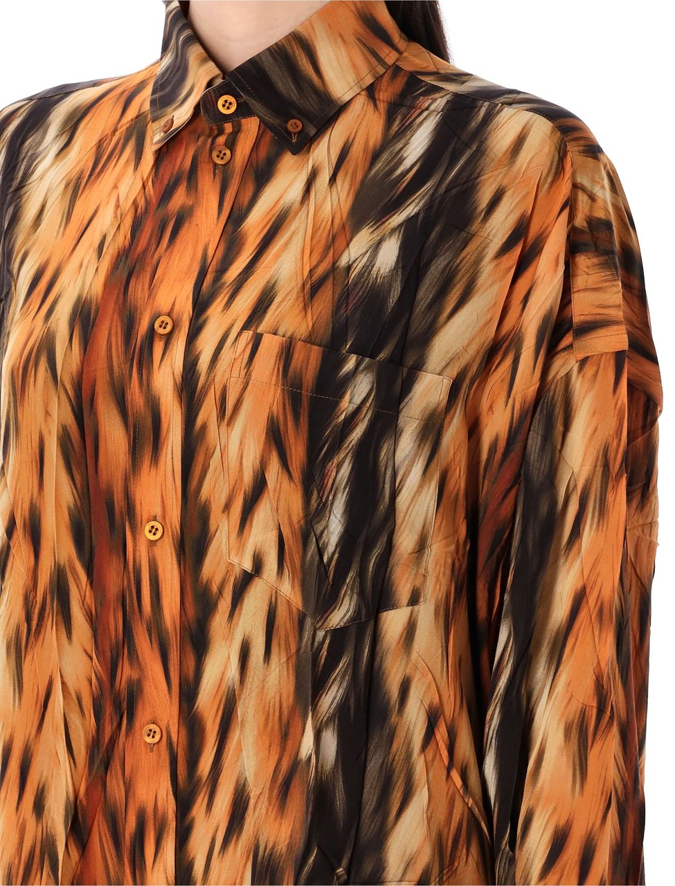 Balenciaga L/S Cocoon Shirt Marrone Bruin