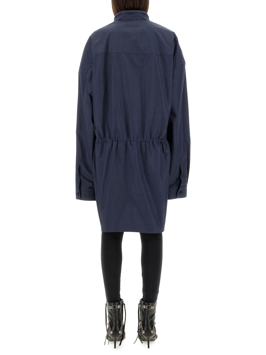 Balenciaga Shirt-Style Mini Dress with Classic Collar Zwart