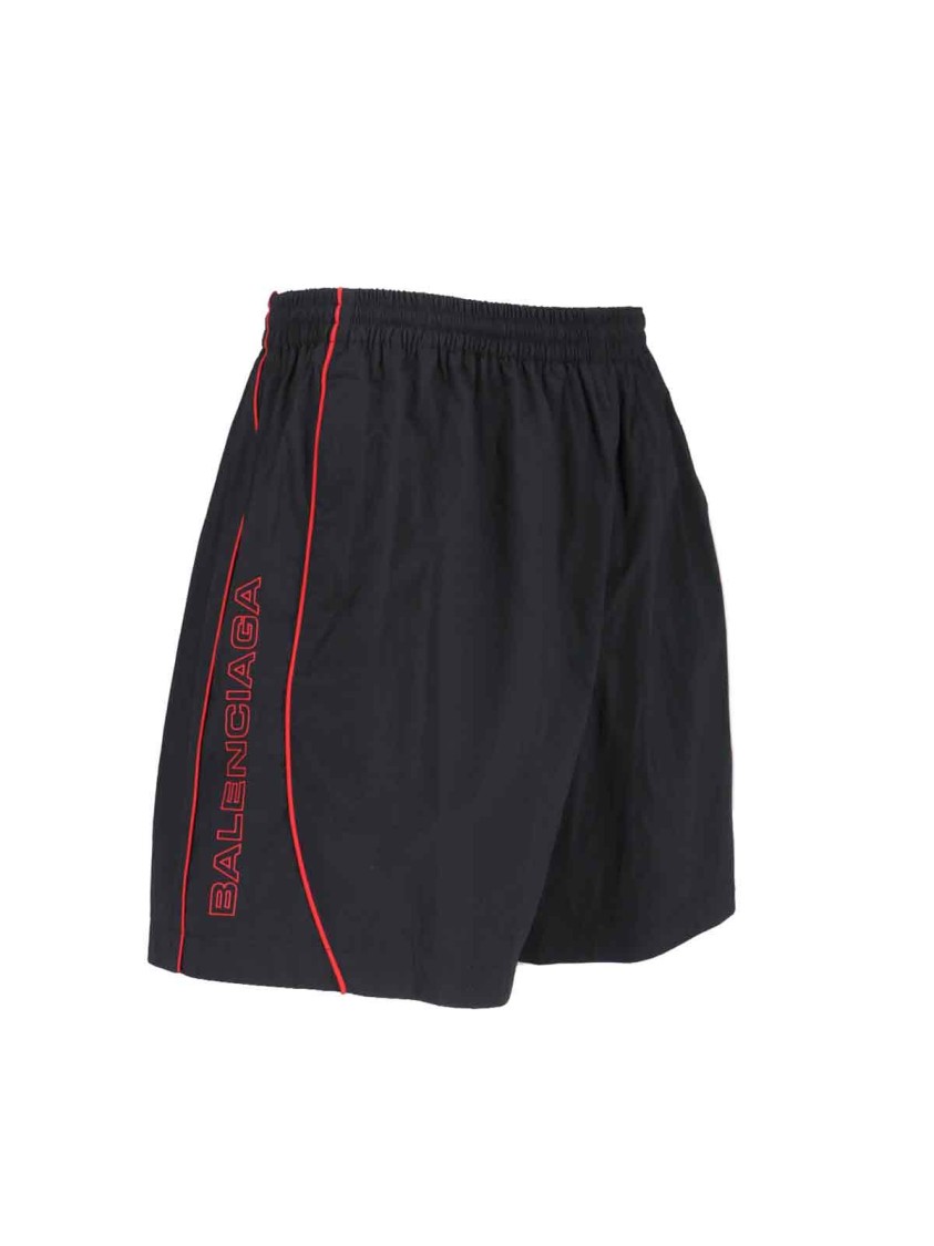 Balenciaga Logo Sports Shorts – Black Zwart