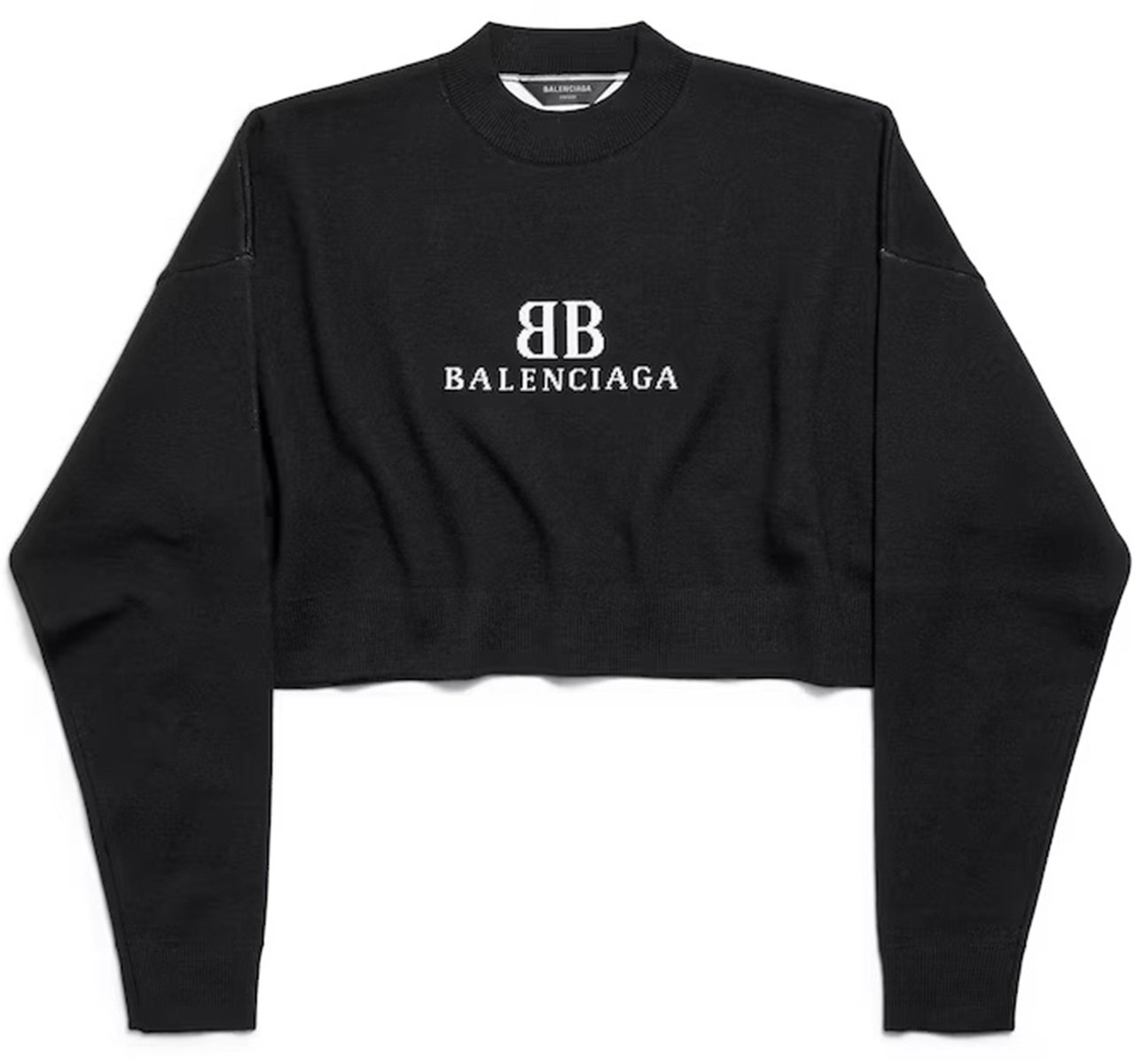 Balenciaga Cropped Sweater Zwart