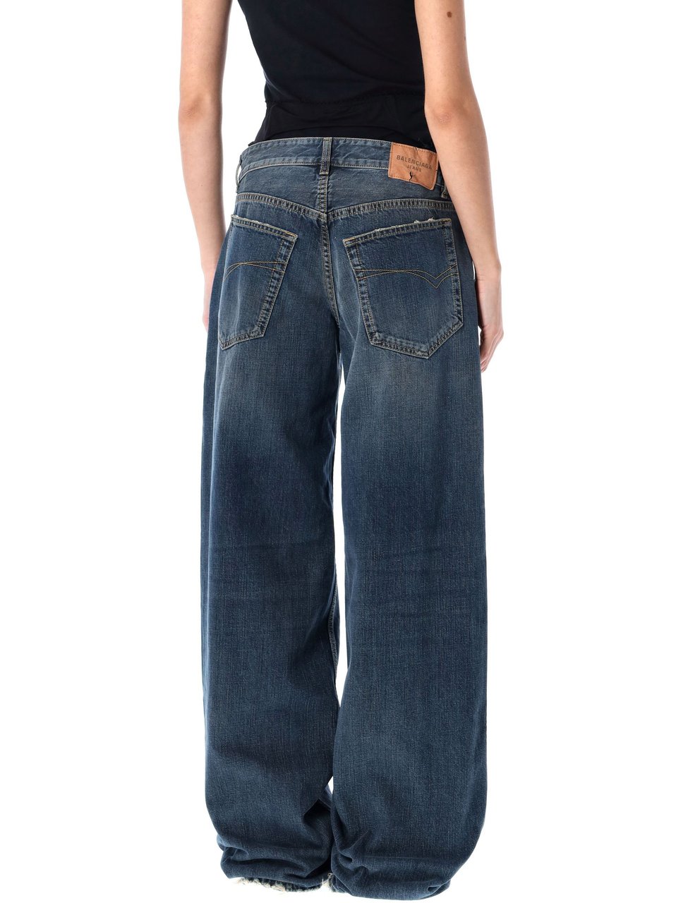 Balenciaga Wide Leg Baggy Pants Blue Blauw
