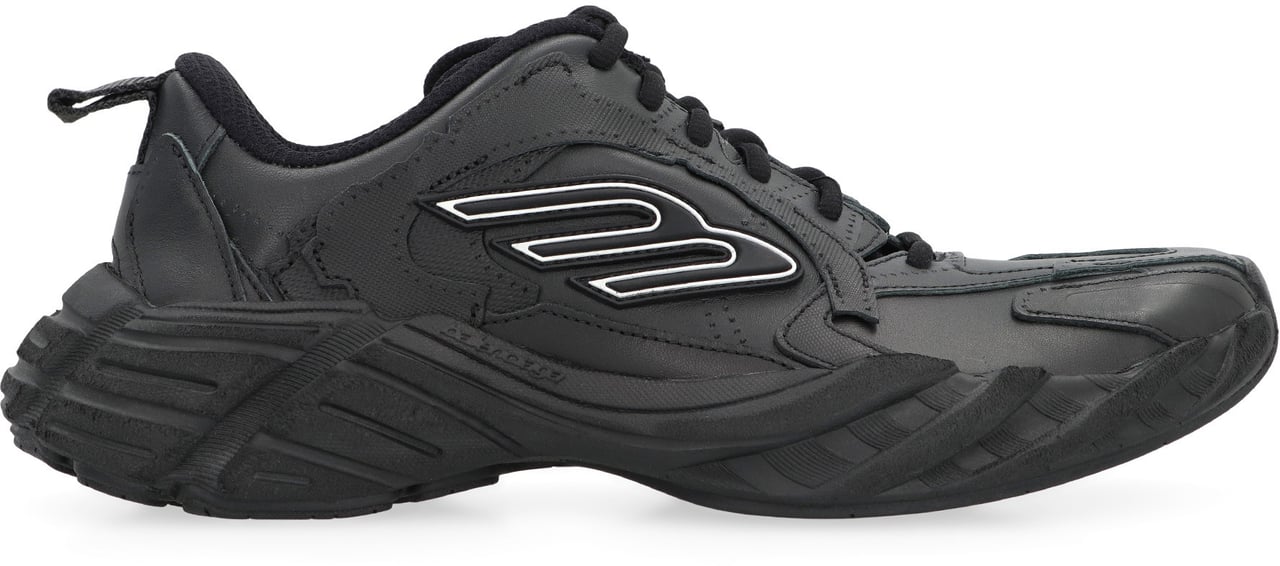 Balenciaga Monday leather and fabric low-top sneakers Wit