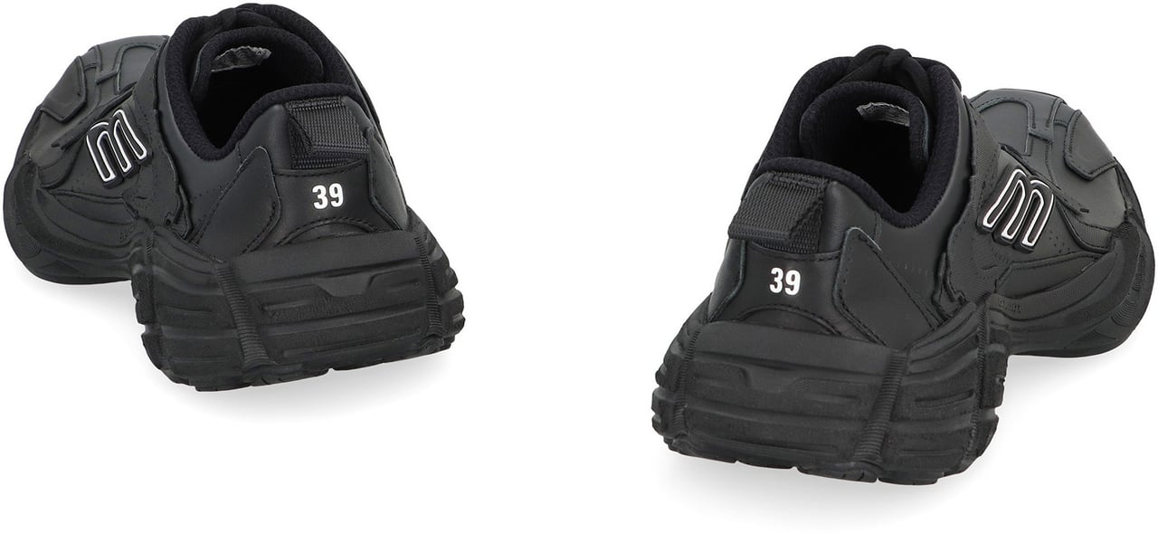Balenciaga Monday leather and fabric low-top sneakers Zwart