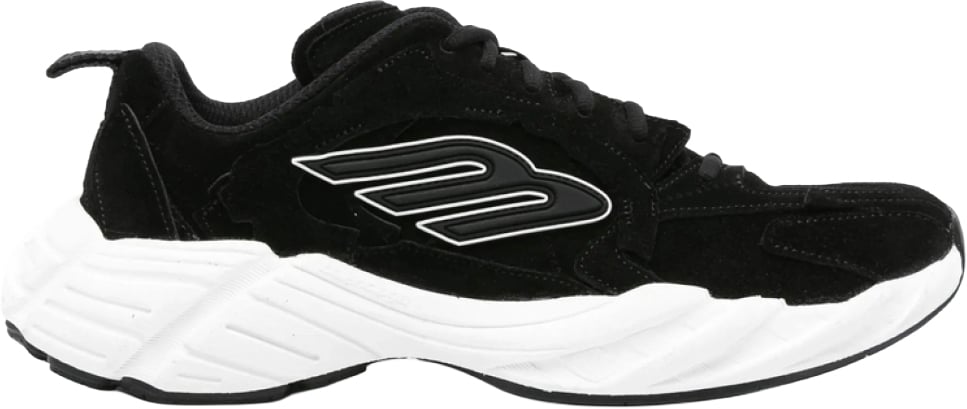 Balenciaga Monday Suede Logo Sneakers Zwart