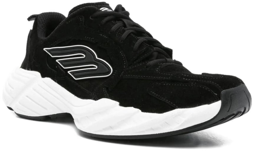 Balenciaga Monday Suede Logo Sneakers Zwart