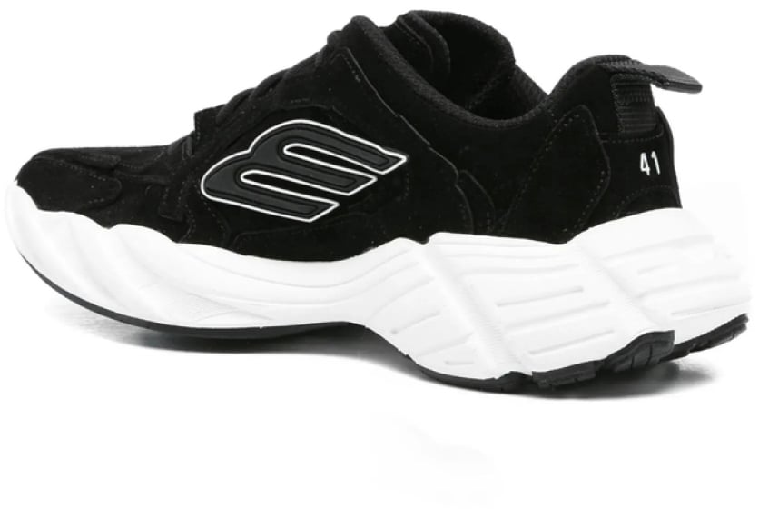 Balenciaga Monday Suede Logo Sneakers Zwart