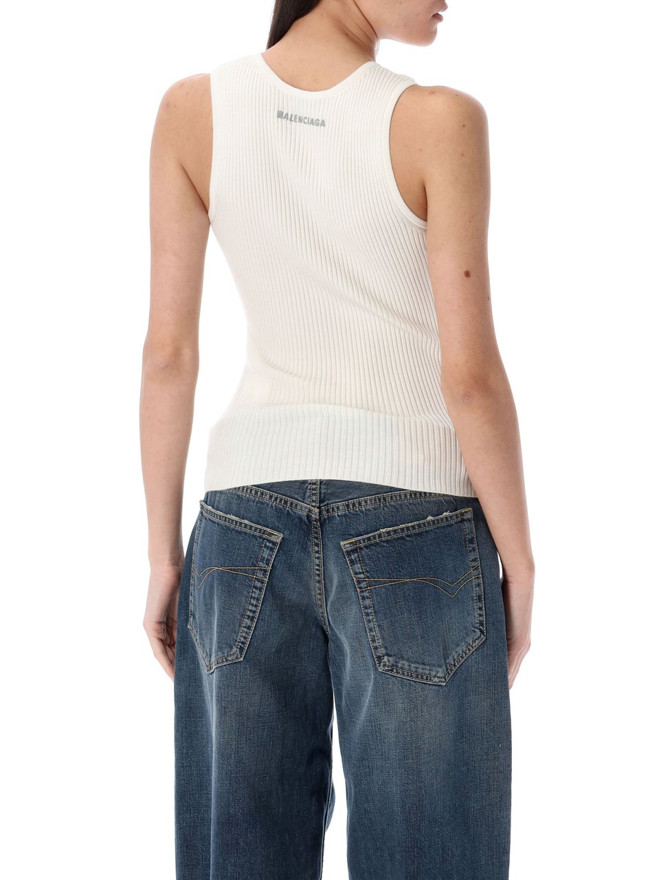 Balenciaga Tank Top Bianco Wit