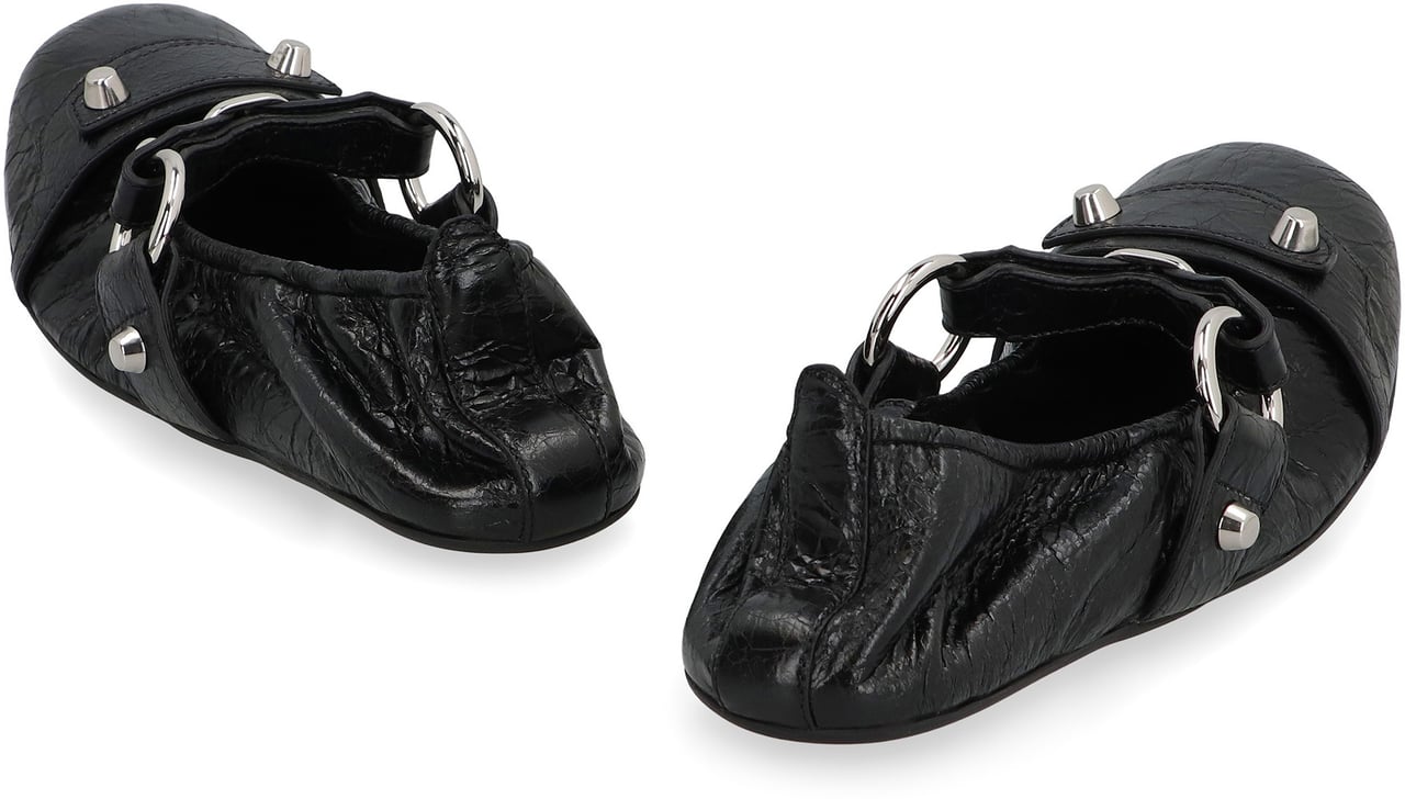 Balenciaga City Leather ballet flats Zwart