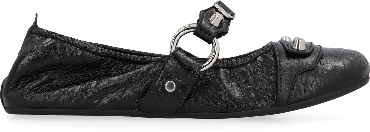 Balenciaga City Leather ballet flats Zwart