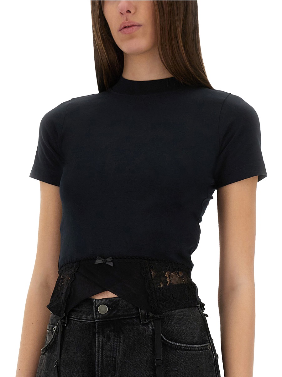 Balenciaga Form-Fitting T-Shirt Lingerie Crafted from Premium Cotton Blend Zwart