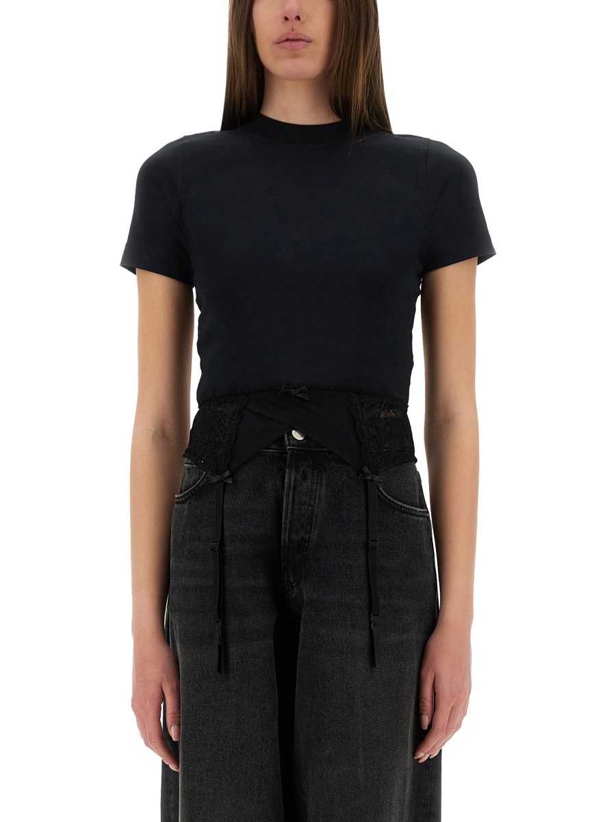 Balenciaga Form-Fitting T-Shirt Lingerie Crafted from Premium Cotton Blend Zwart