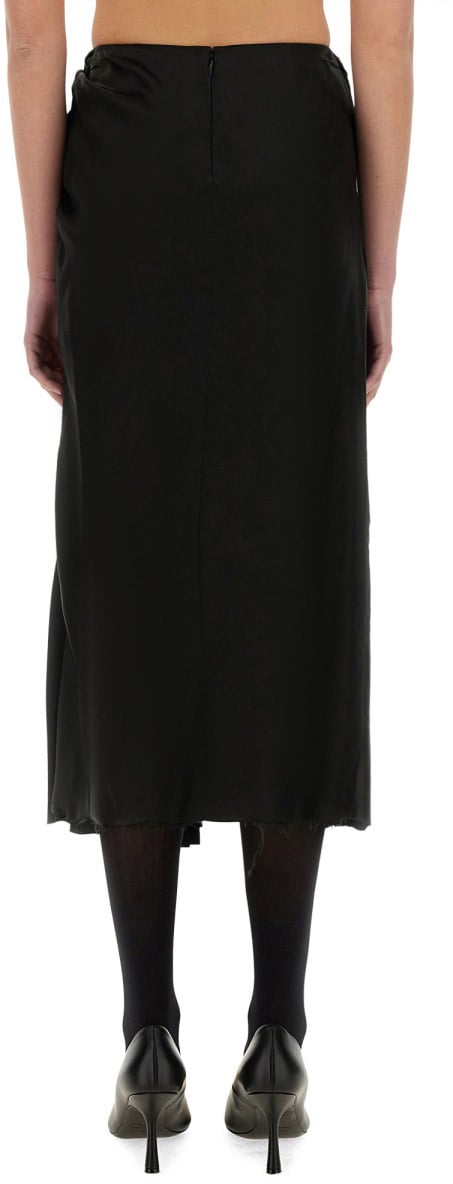 Balenciaga Fluid Draped Skirt with Elegant Folds Zwart