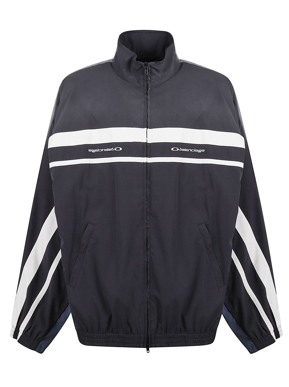 Balenciaga High-Neck Technical Polyester Jacket Zwart