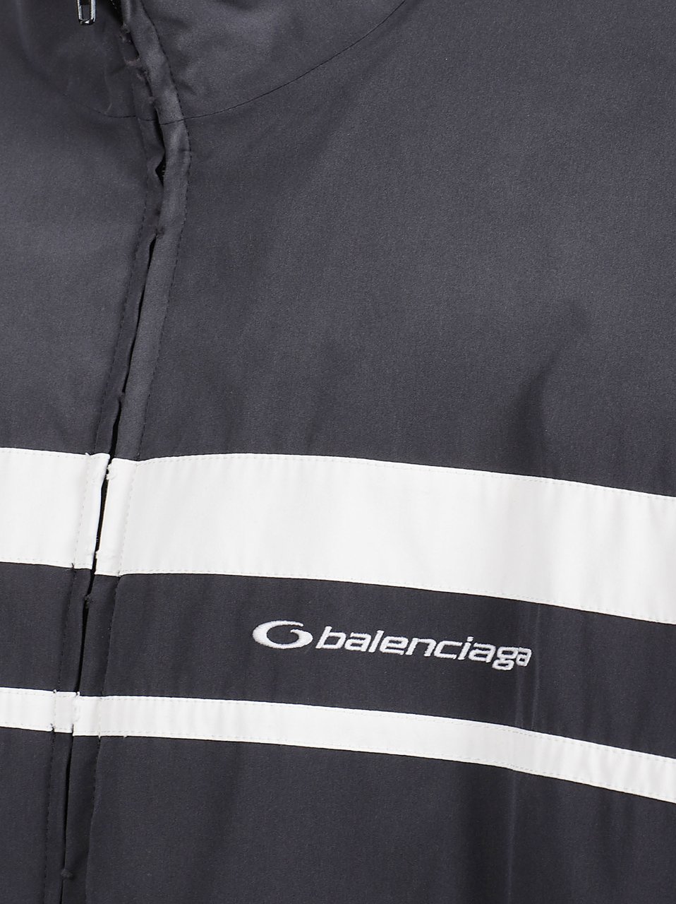 Balenciaga High-Neck Technical Polyester Jacket Zwart