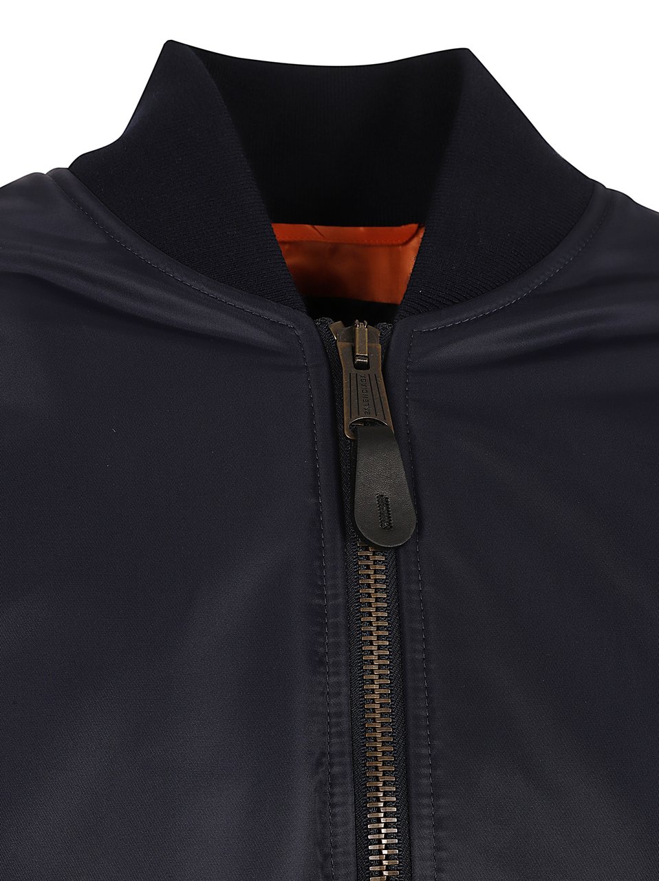 Balenciaga Cropped Bomber Jacket In Deep Blue Nylon Zwart