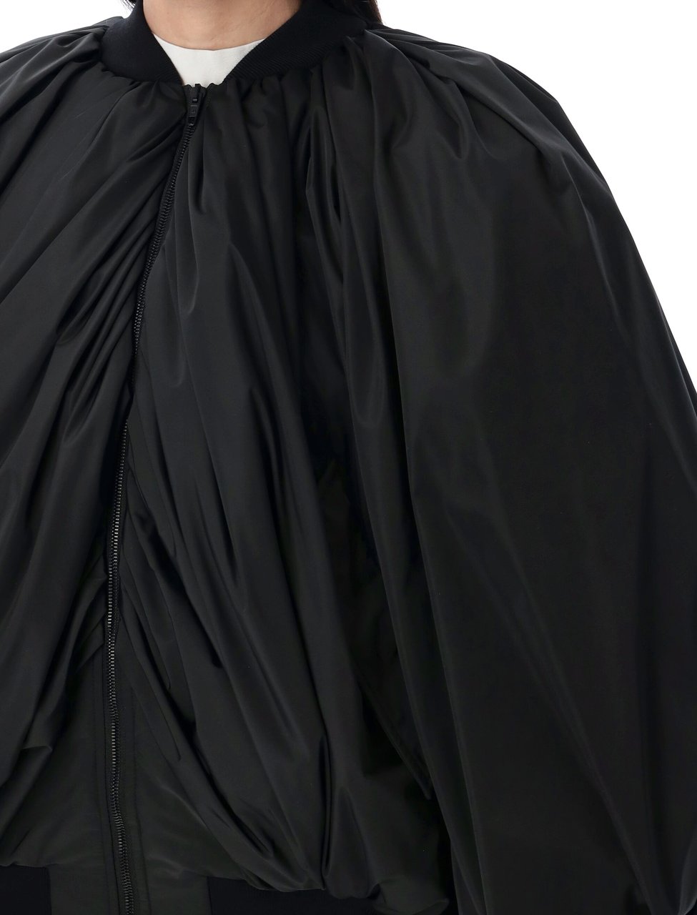 Balenciaga Draped Bomber Nero Zwart