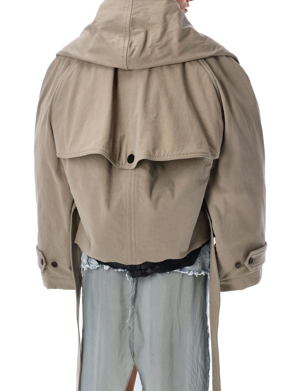 Balenciaga Hooded Trench Beige Beige