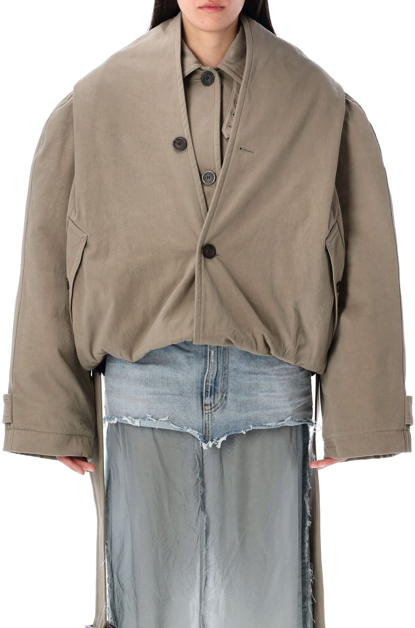 Balenciaga Hooded Trench Beige Beige