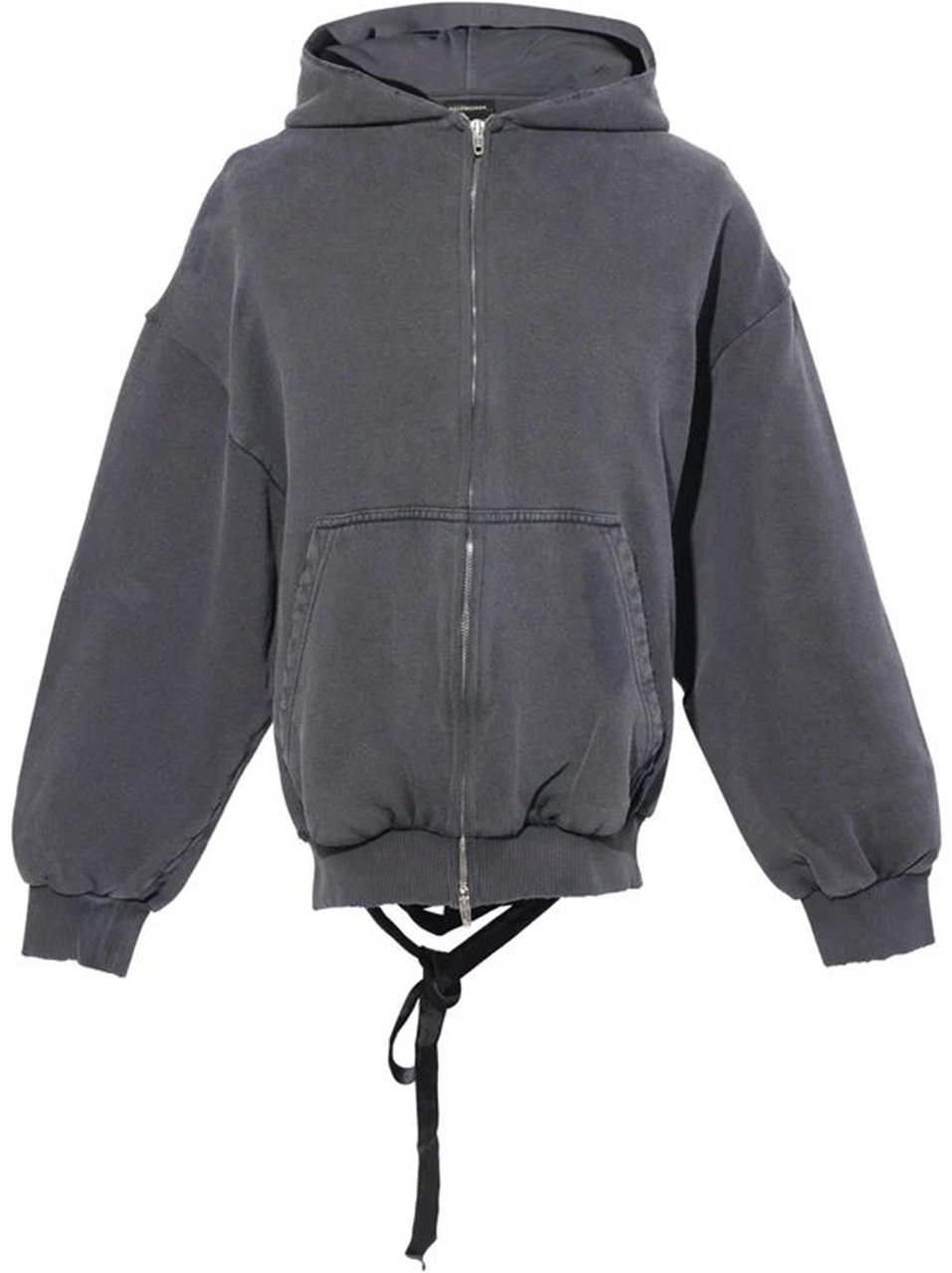 Balenciaga Lace-up Zip-up Hoodie Zwart