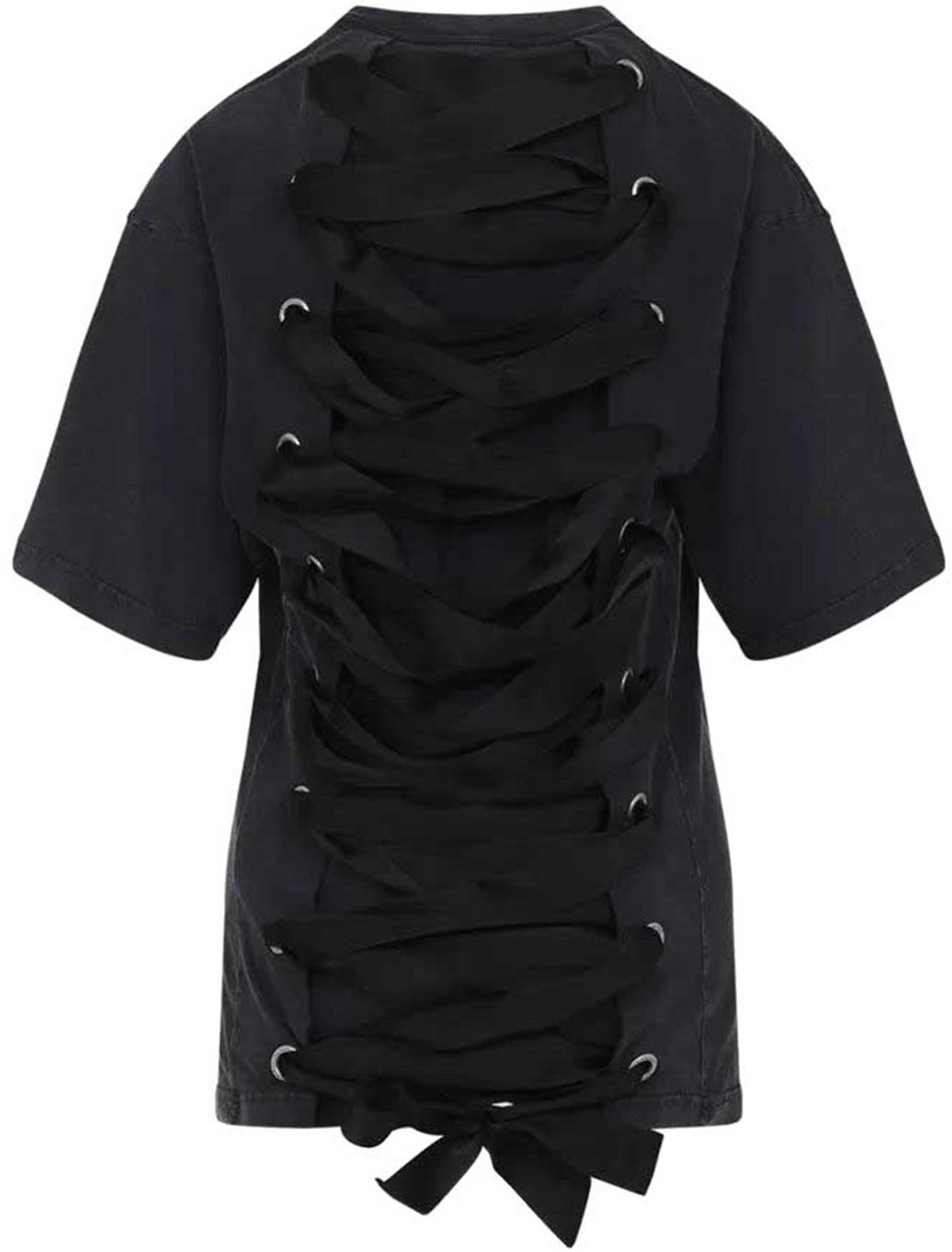 Balenciaga Lace-up T-shirt Zwart