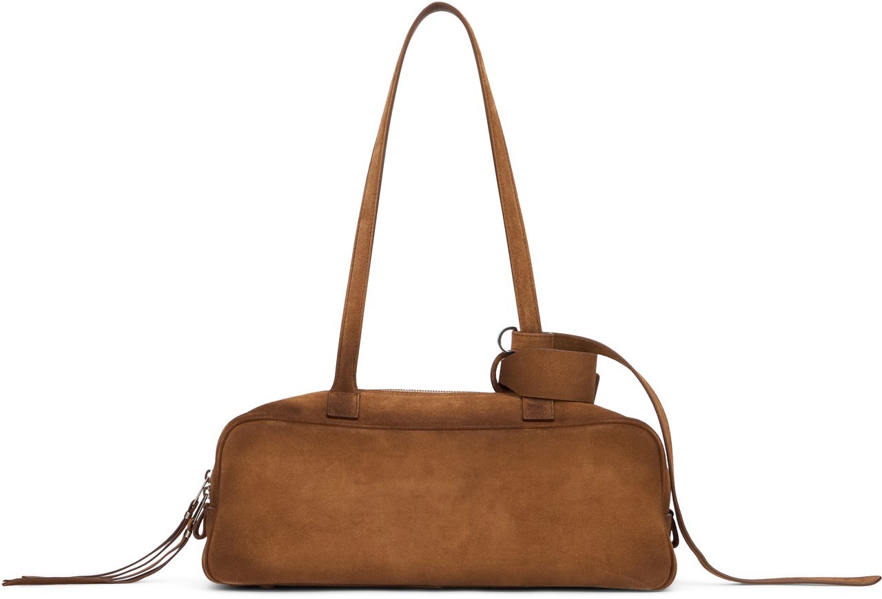 Balenciaga Carrie Small suede bag Bruin