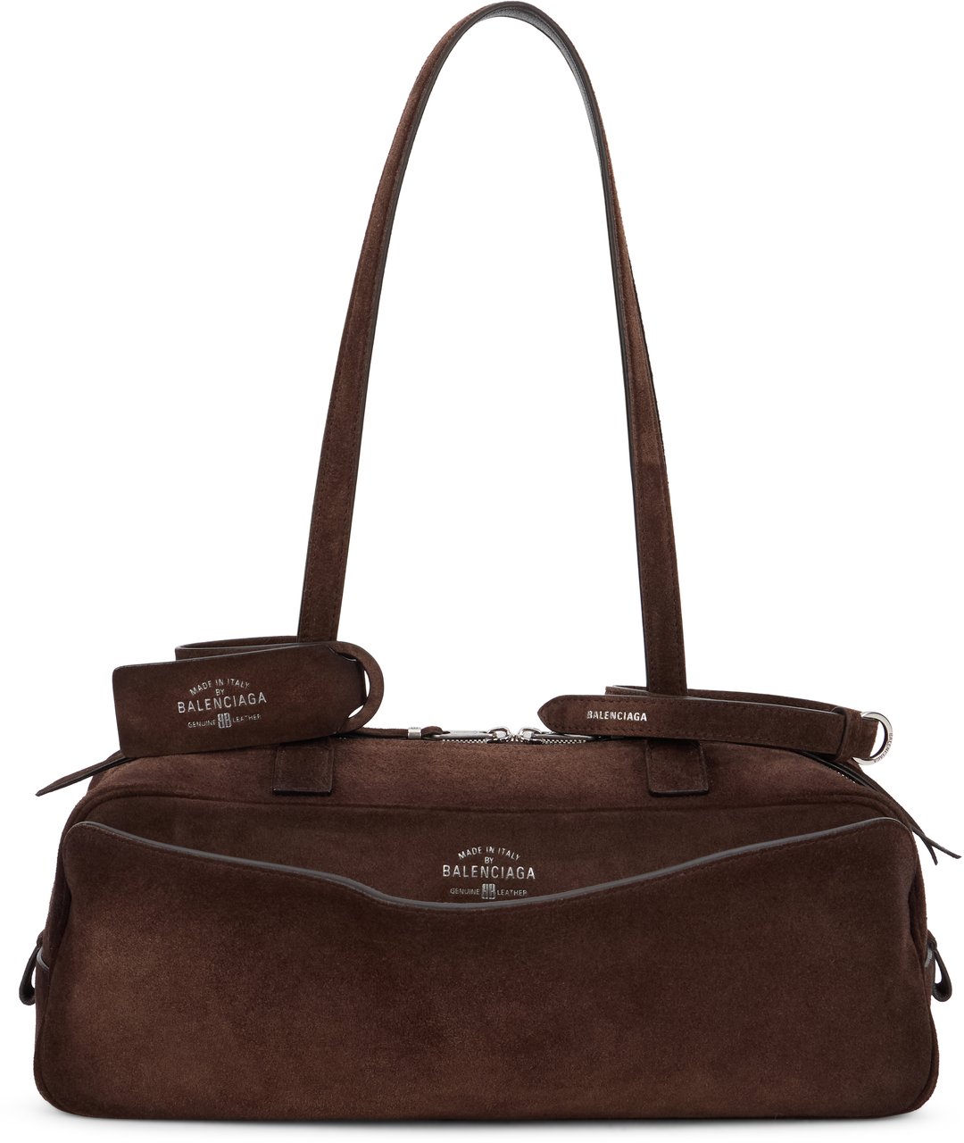 Balenciaga Bowling bag Carrie small in suede leather Bruin