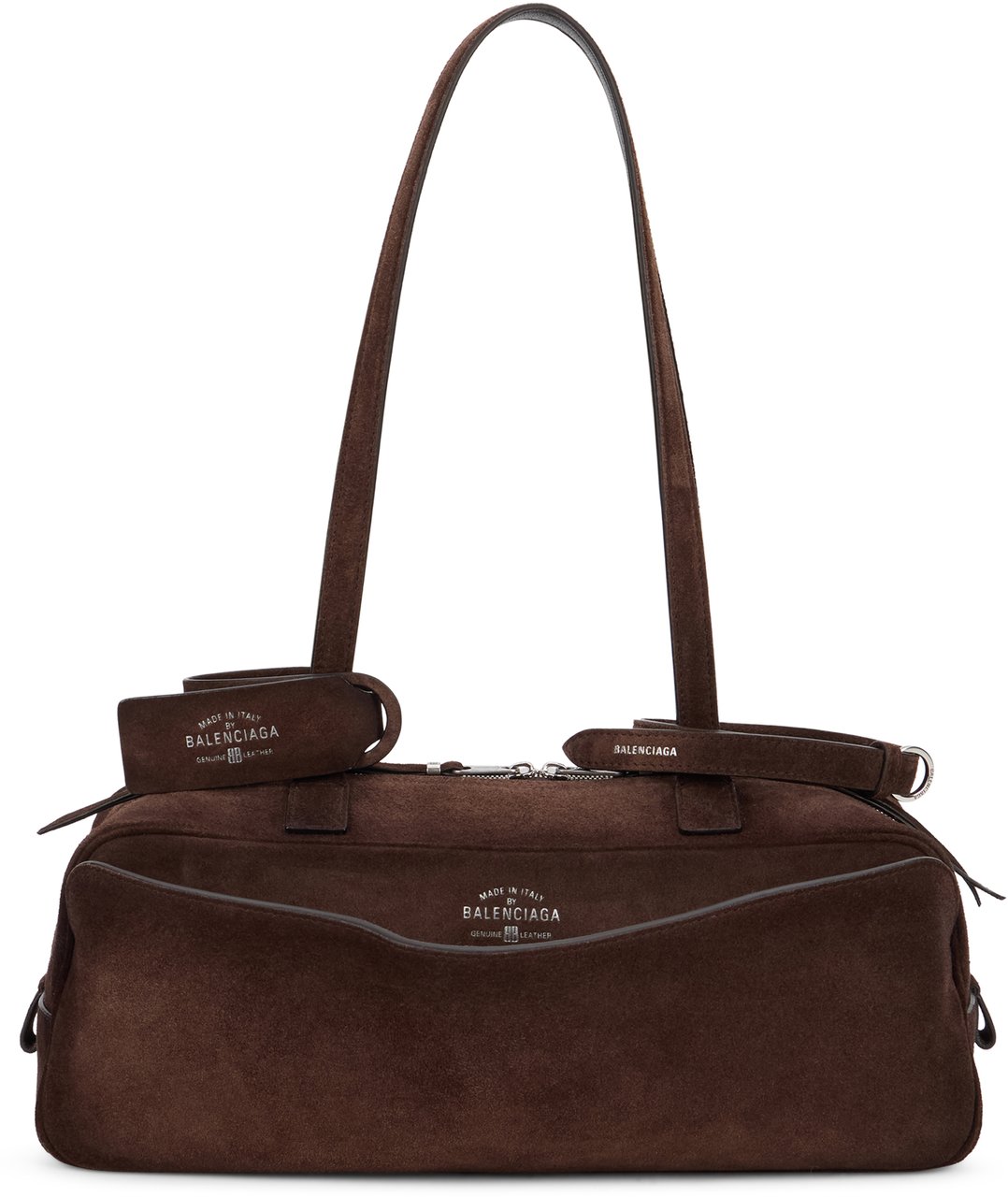 Balenciaga Bowling bag Carrie small in suede leather Bruin