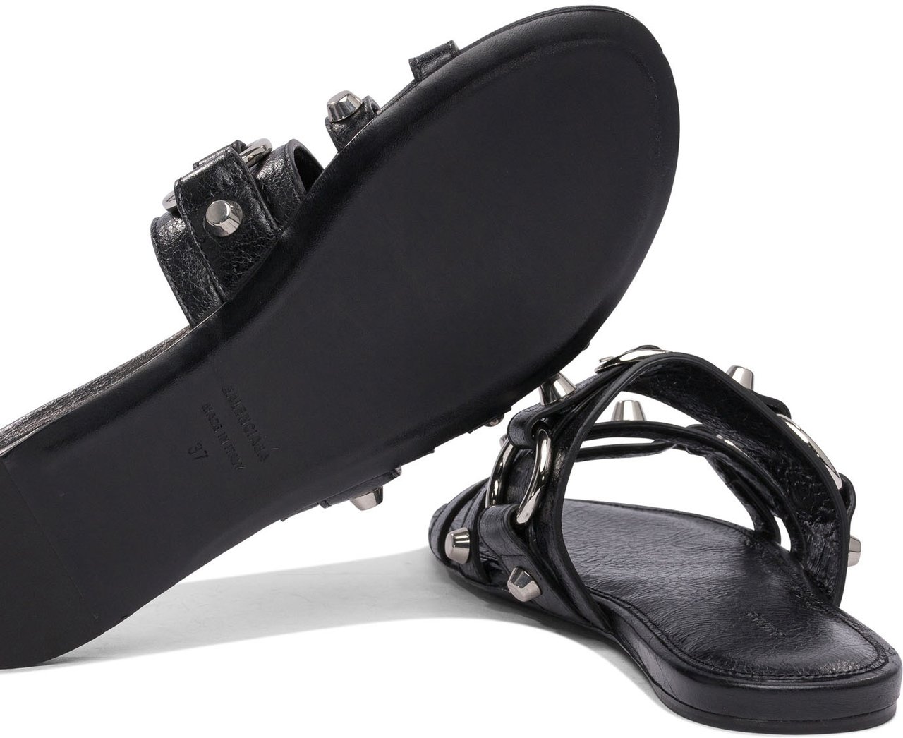 Balenciaga "City" Slides Zwart