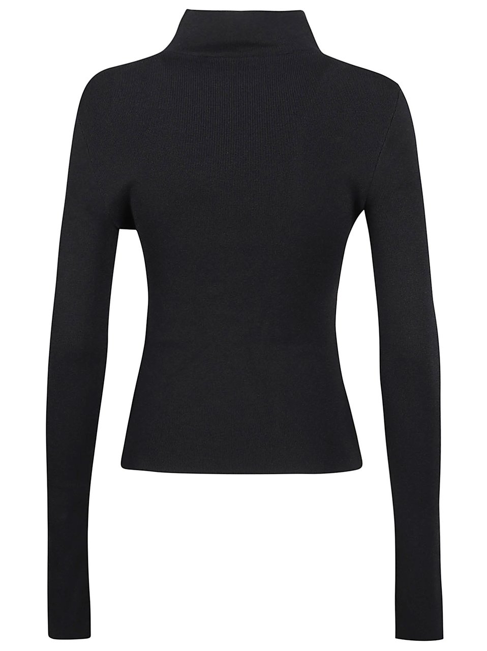 Balenciaga Fitted Ribbed Turtleneck Sweater With Logo Zwart