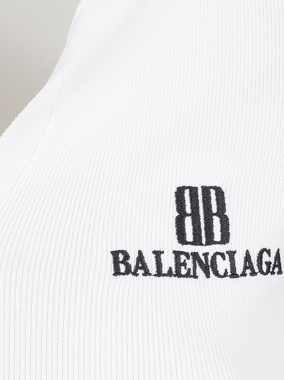Balenciaga Fitted V-Neck T-Shirt With Embroidered Logo Detail Wit