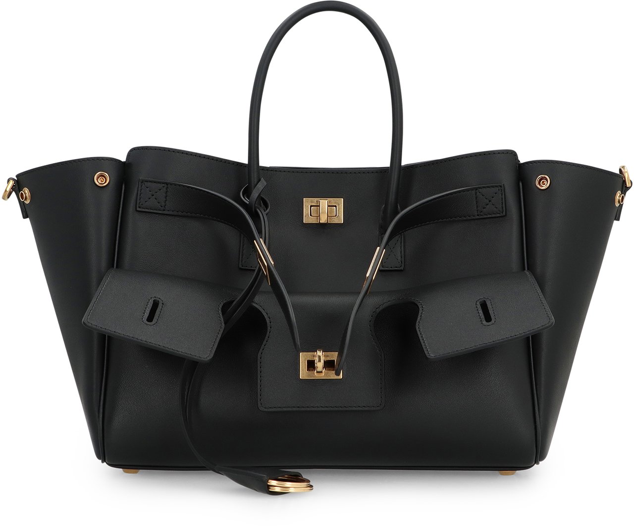 Balenciaga Bel Air Small Leather Carry Bag Zwart