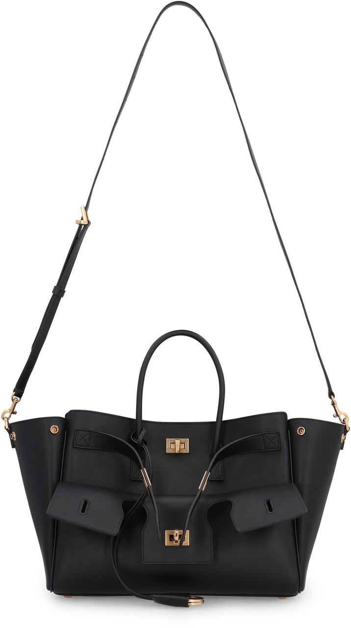Balenciaga Bel Air Small Leather Carry Bag Zwart