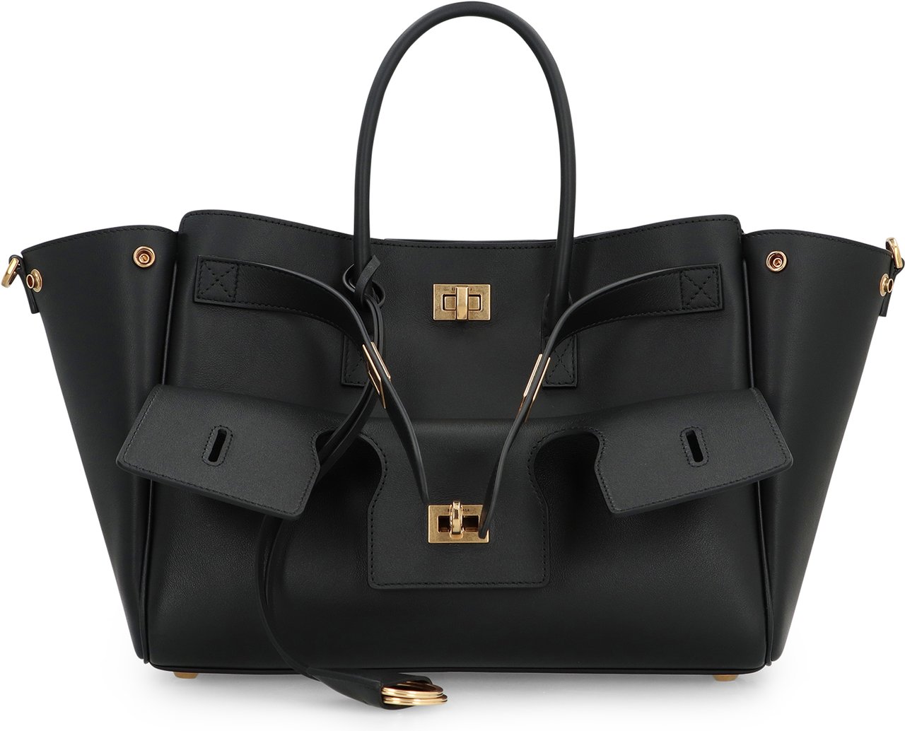 Balenciaga Bel Air Small Leather Carry Bag Zwart