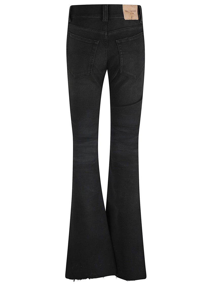 Balenciaga Mid Rise Cotton Denim Jeans Zwart