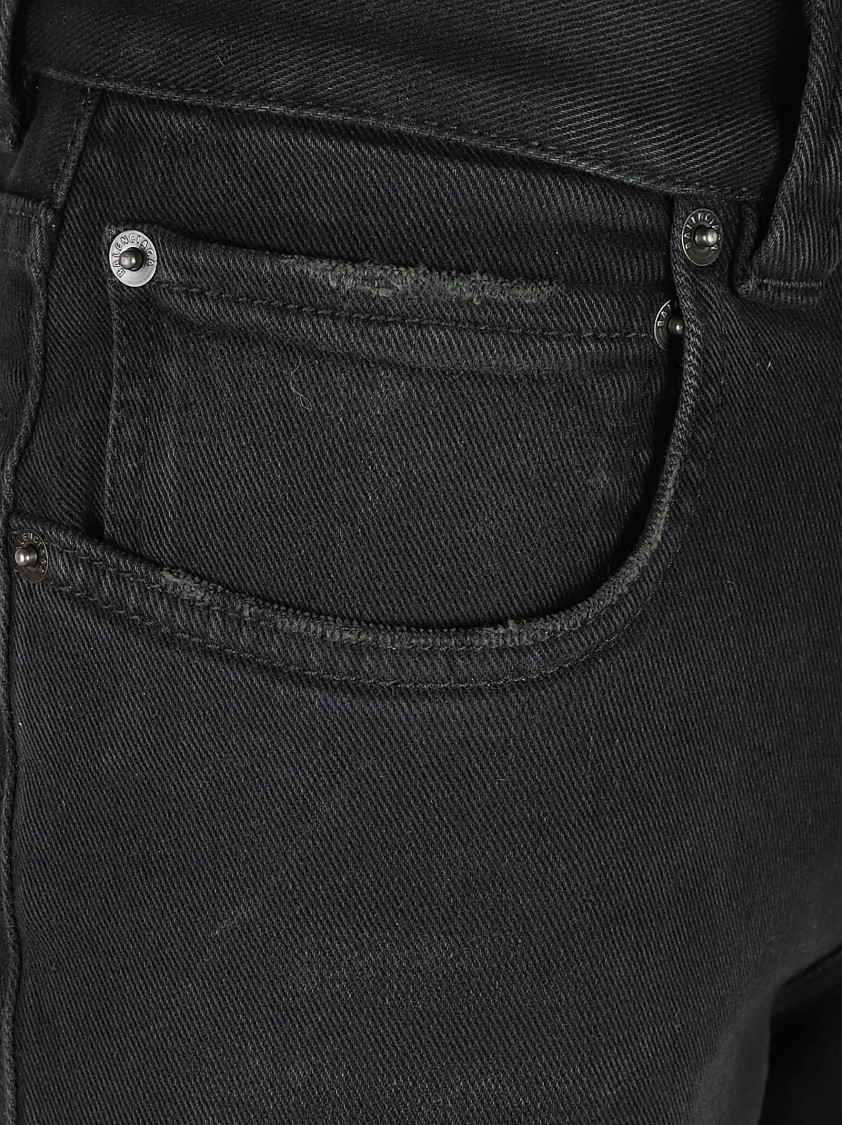 Balenciaga Mid Rise Cotton Denim Jeans Zwart