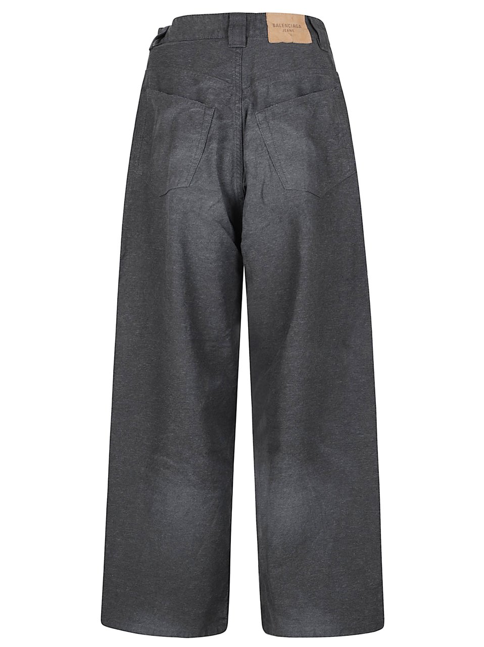 Balenciaga Mid-Rise Relaxed Fit Grey Cotton Denim Trousers Grijs