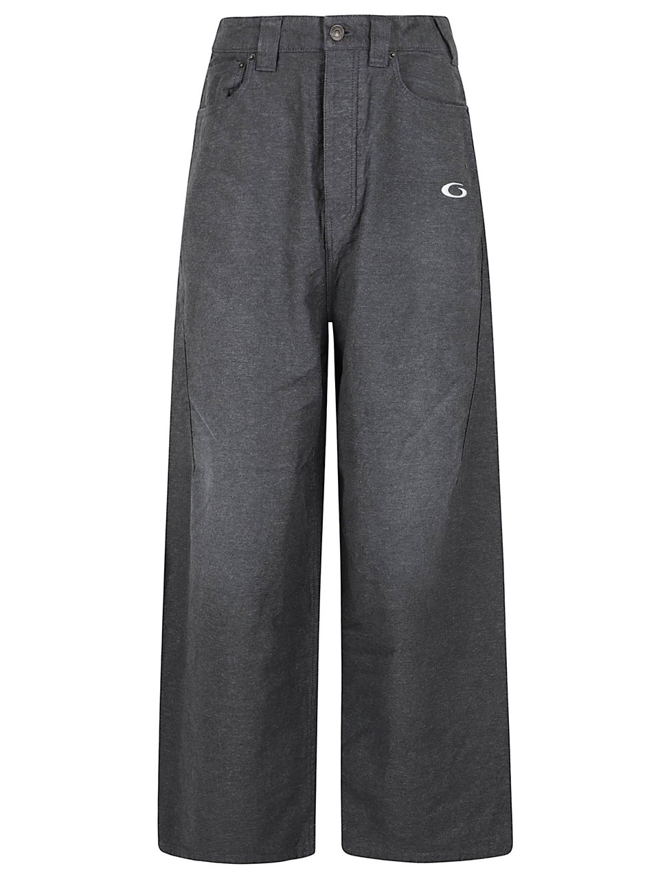 Balenciaga Mid-Rise Relaxed Fit Grey Cotton Denim Trousers Grijs