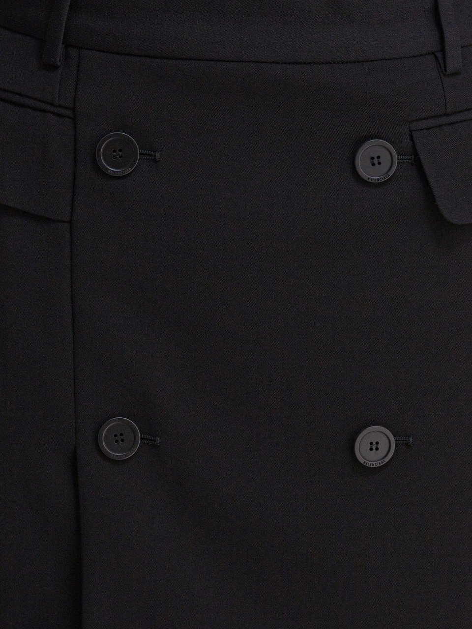 Balenciaga Viscose and wool twill miniskirt Zwart