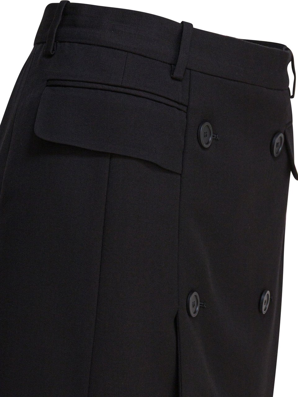 Balenciaga Viscose and wool twill miniskirt Zwart