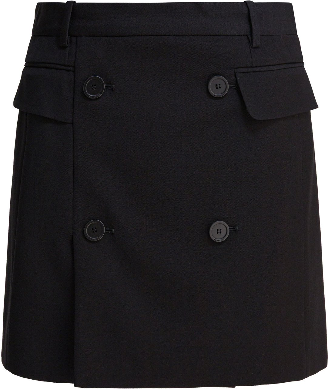 Balenciaga Viscose and wool twill miniskirt Zwart