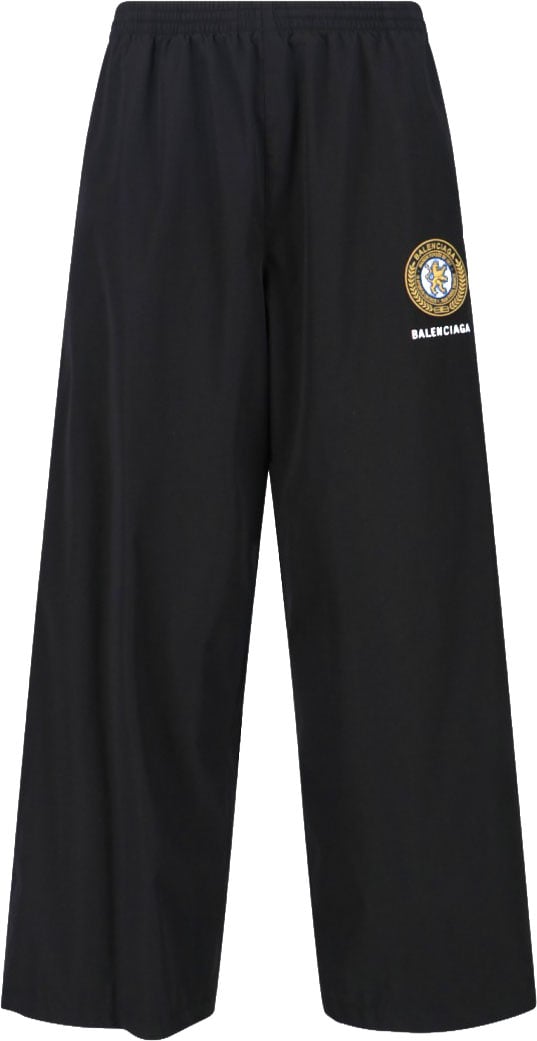 Balenciaga Wide-Leg Trousers With Zippered Pockets Zwart