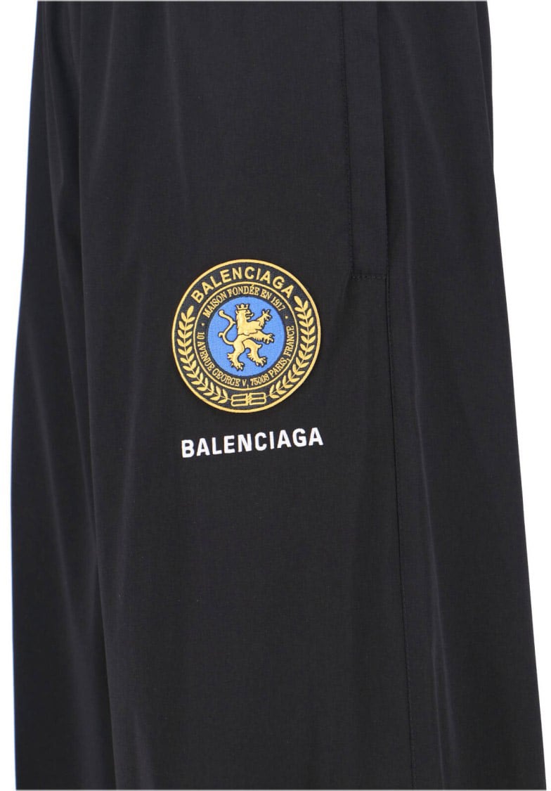 Balenciaga Wide-Leg Trousers With Zippered Pockets Zwart